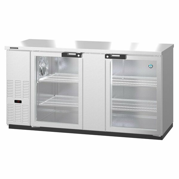 Hoshizaki America Refrigerator, Two Section, Stainless Steel Back Bar Back Bar, Glass Doors,  BB69-G-S